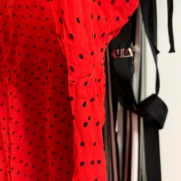 Ganni red polka dot georgette dress - Picture 8 of 8